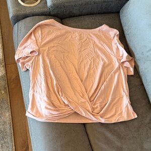 Old Navy Light Pink Short Sleeve Twist Tee